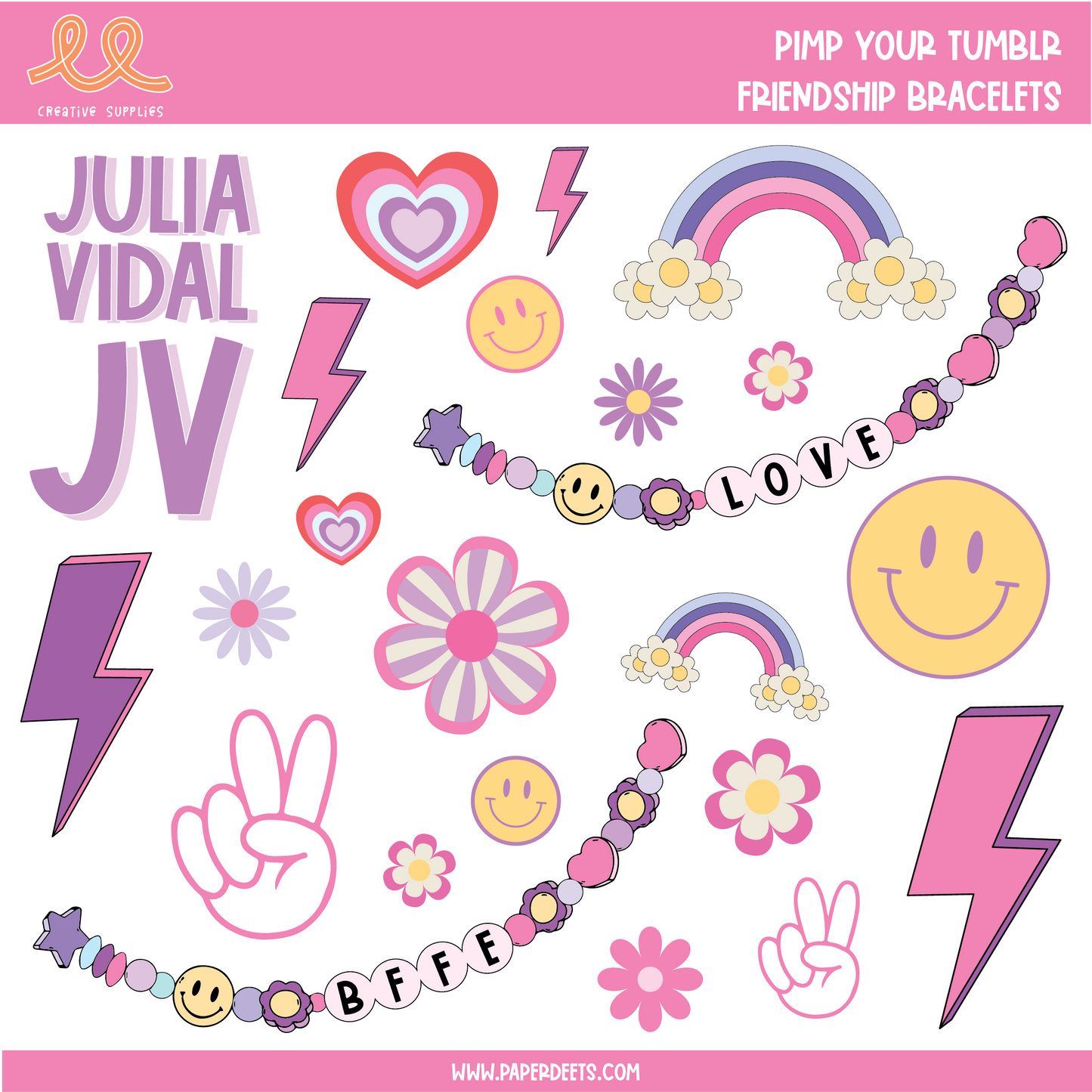 Stickers para Termos y Tuppers - FRIENDSHIP BRACELETS