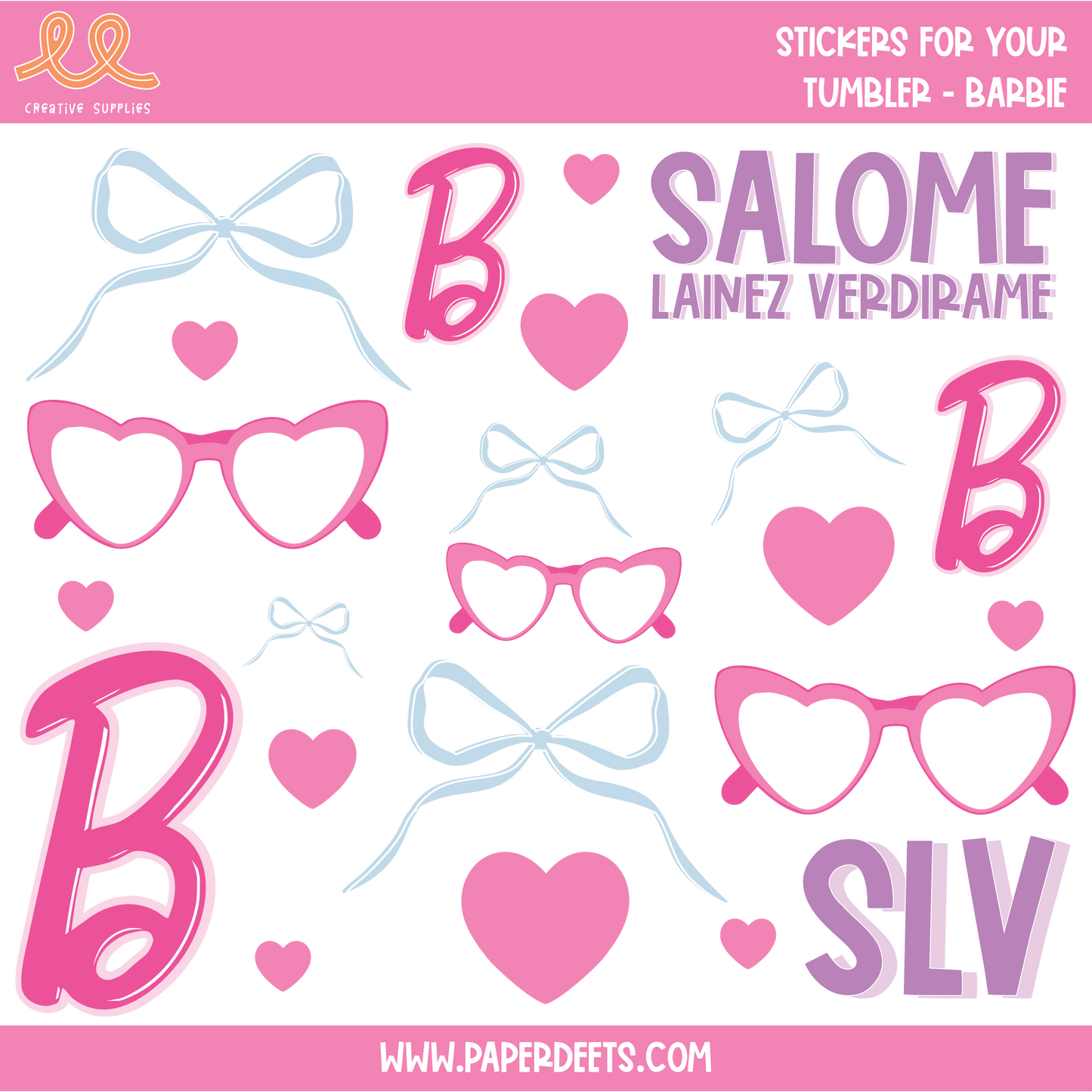 Stickers para Termos y Tuppers - BARBIE