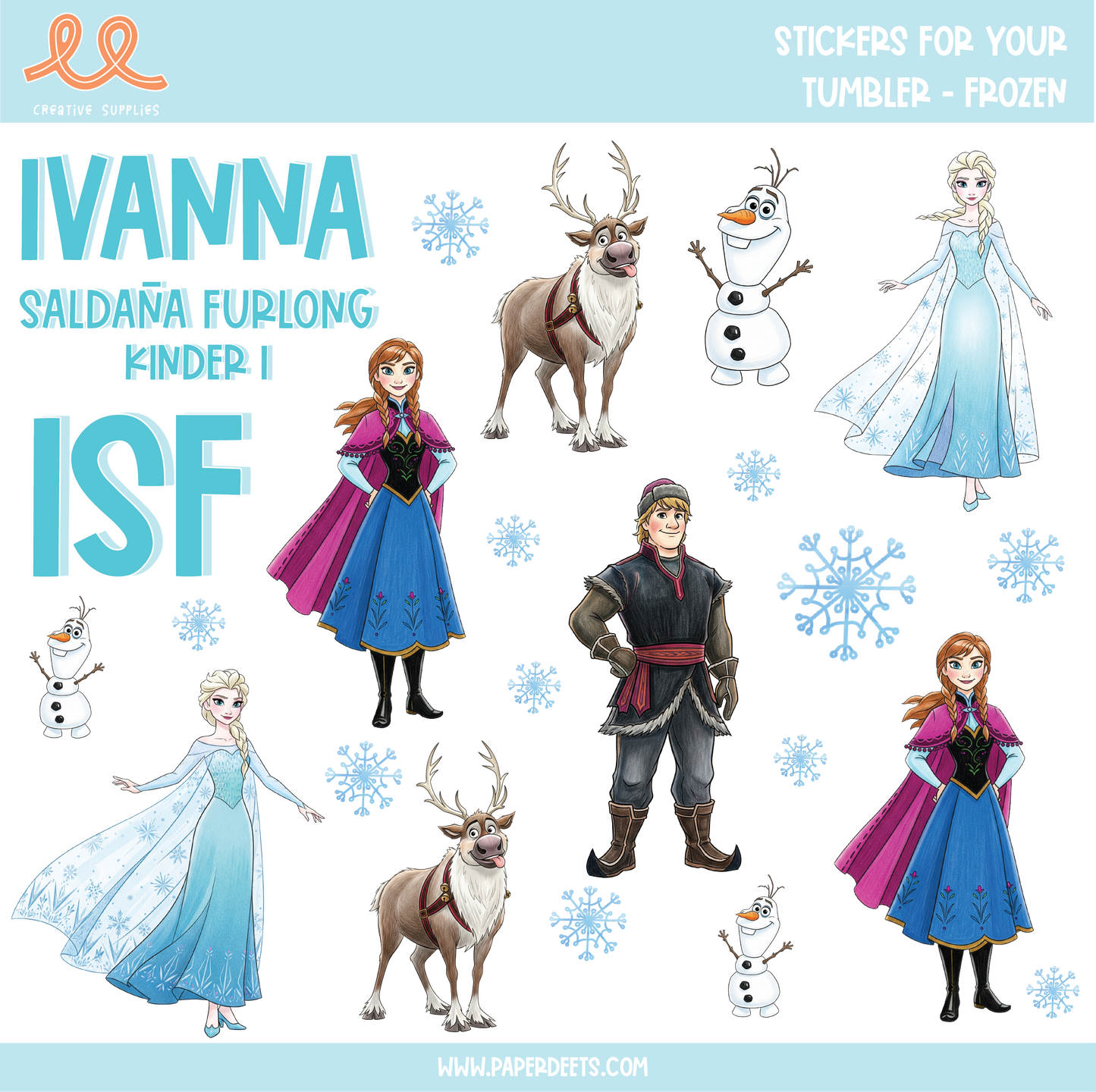 Stickers para Termos y Tuppers - FROZEN