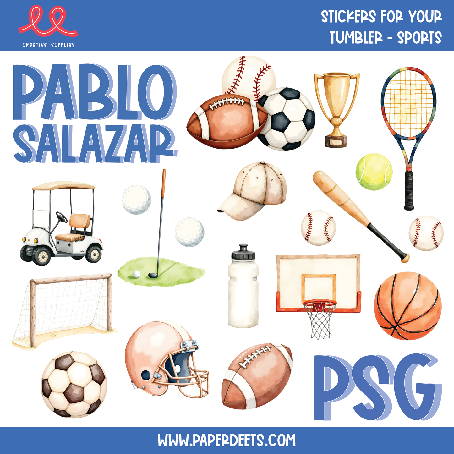 Stickers para Termos y Tuppers - SPORTS