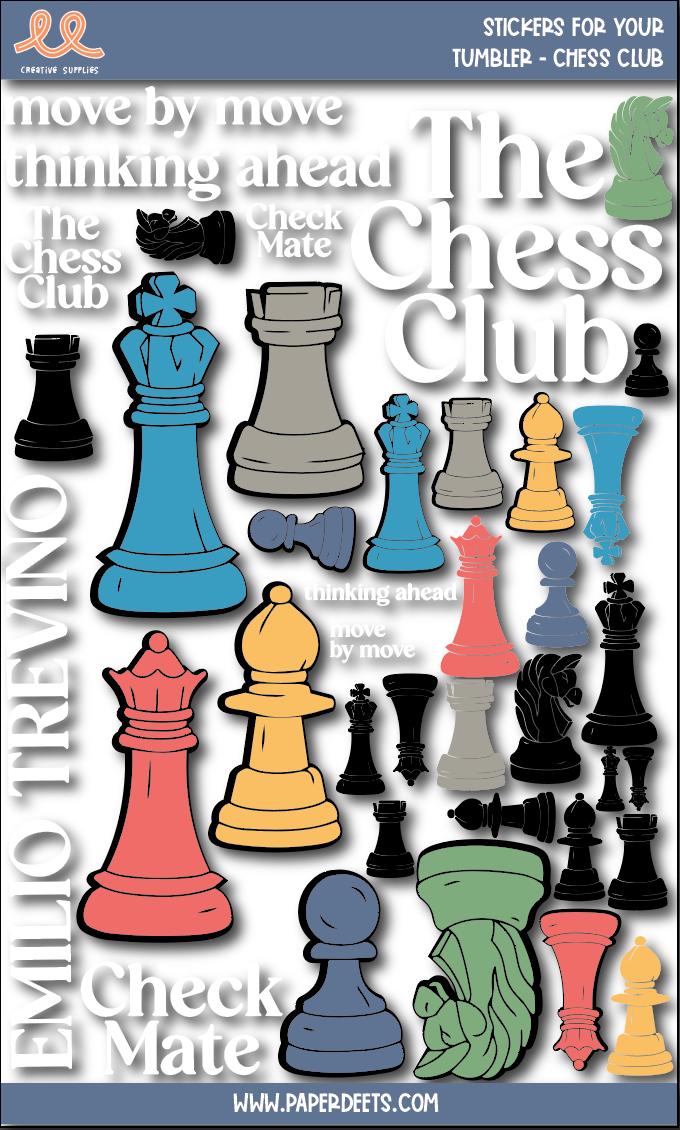 Stickers para Termos y Tuppers - Chess Club
