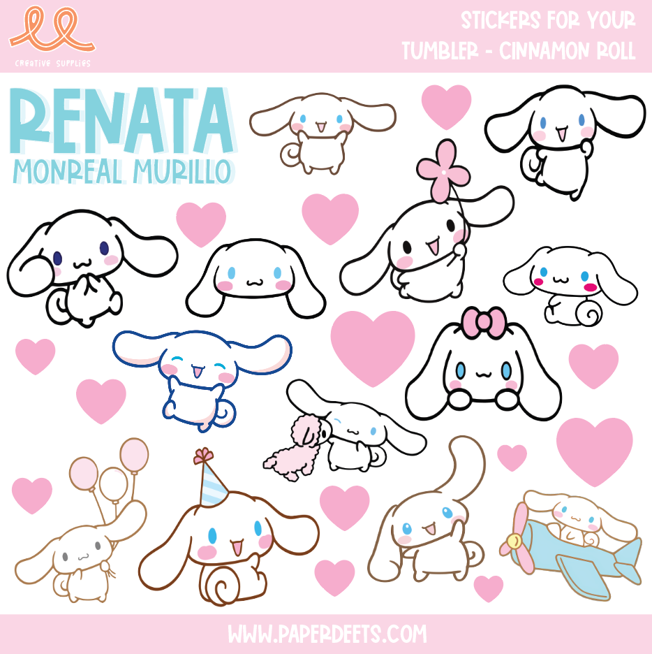 Stickers para Termos y Tuppers -Cinnamon Roll