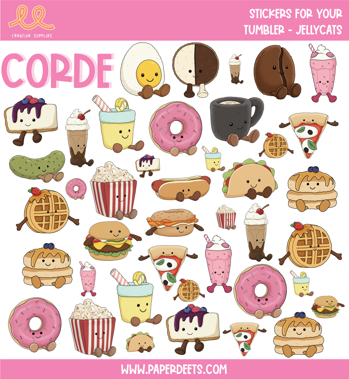 Stickers para Termos y Tuppers - Jelly Cats