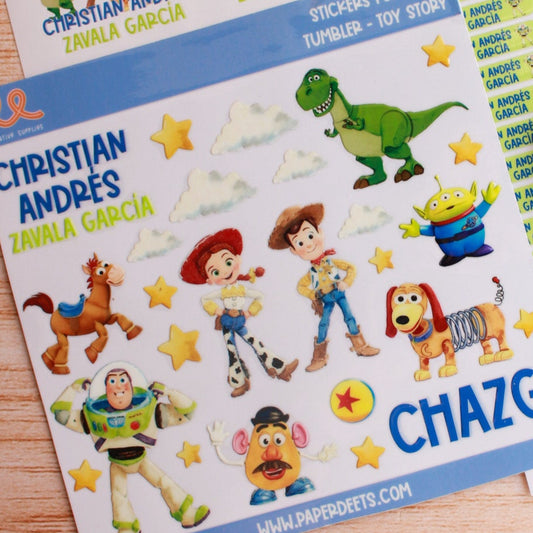 Stickers para Termos y Tuppers - TOY STORY