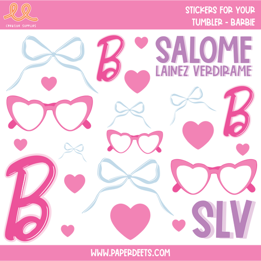 Stickers para Termos y Tuppers - BARBIE