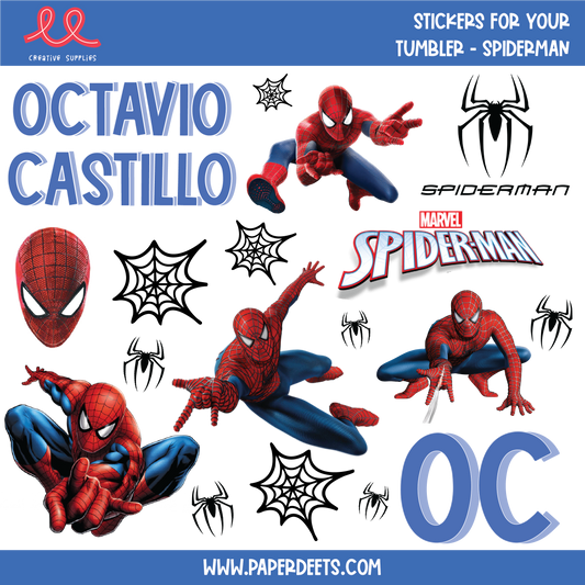 Stickers para Termos y Tuppers - SPIDERMAN