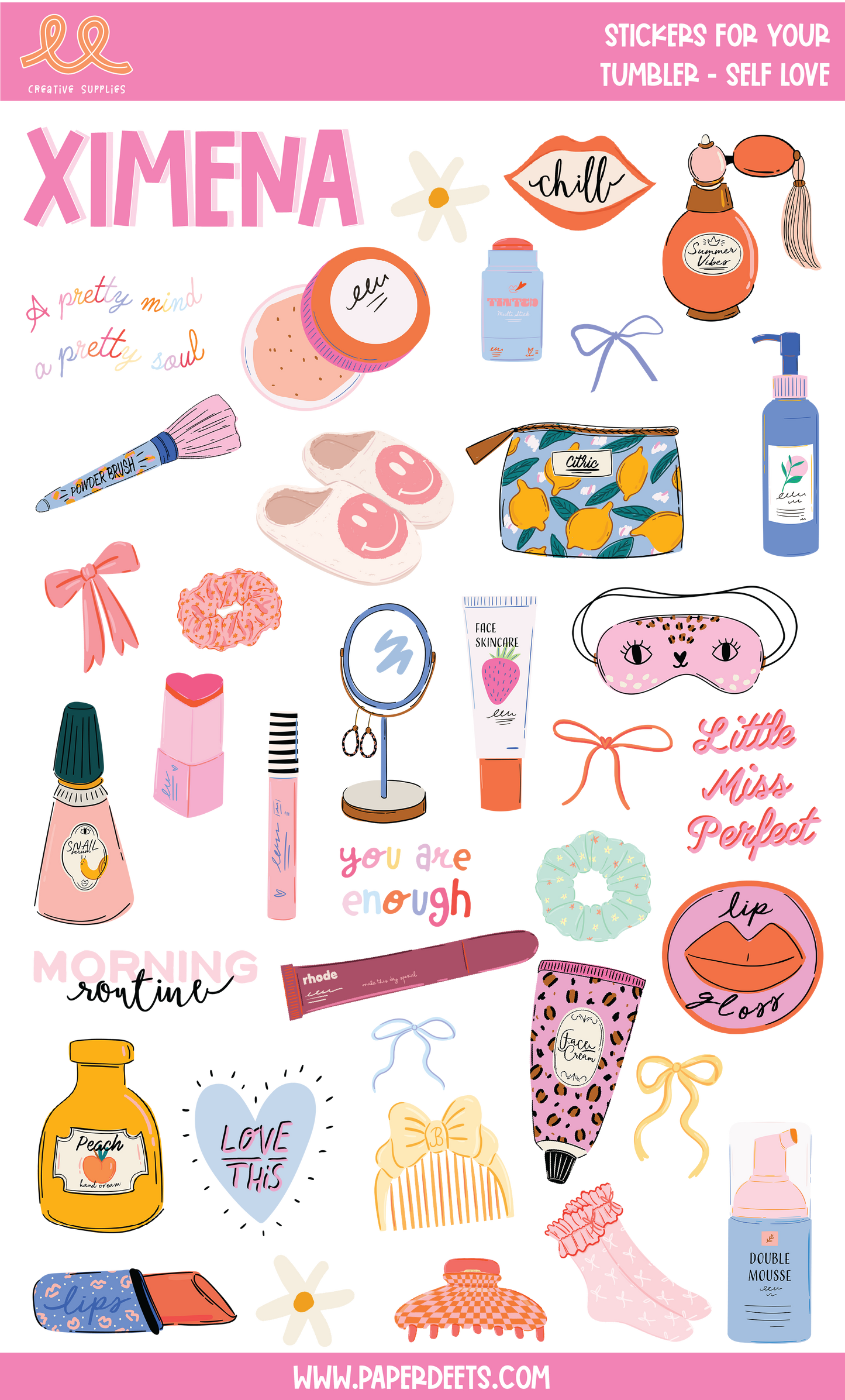 Stickers para Termos y Tuppers - Self Love GRANDE