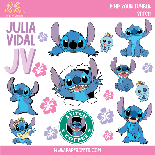 Stickers para Termos y Tuppers - STITCH