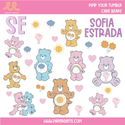 Stickers para Termos y Tuppers - CARE BEARS