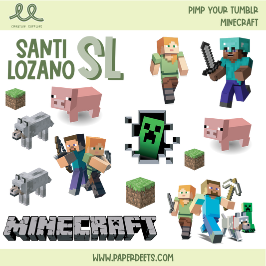 Stickers para Termos y Tuppers - MINECRAFT