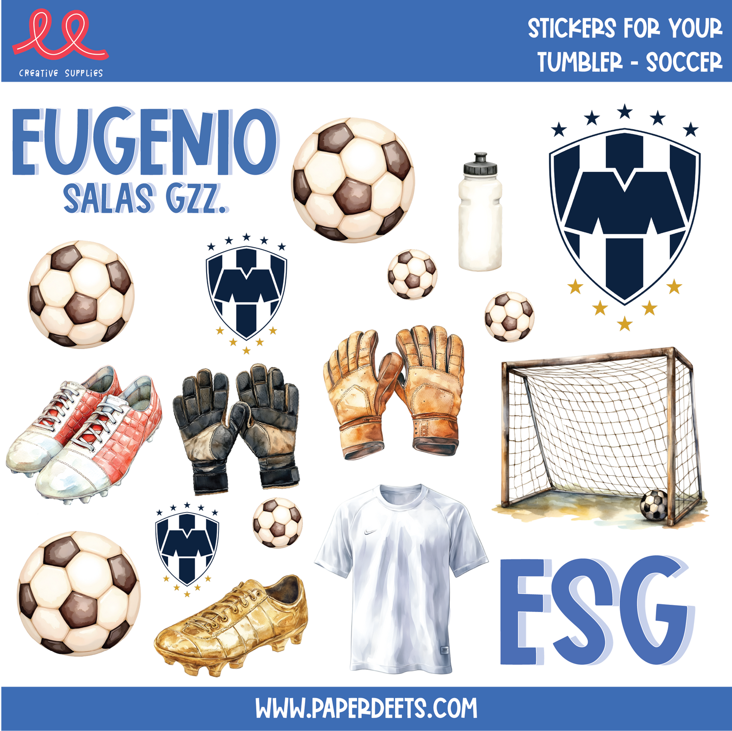 Stickers para Termos y Tuppers - RAYADOS (personalizalo con tu equipo)