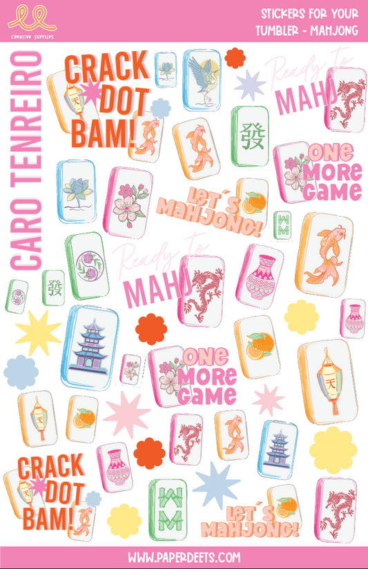Stickers para Termos y Tuppers - Mahjong