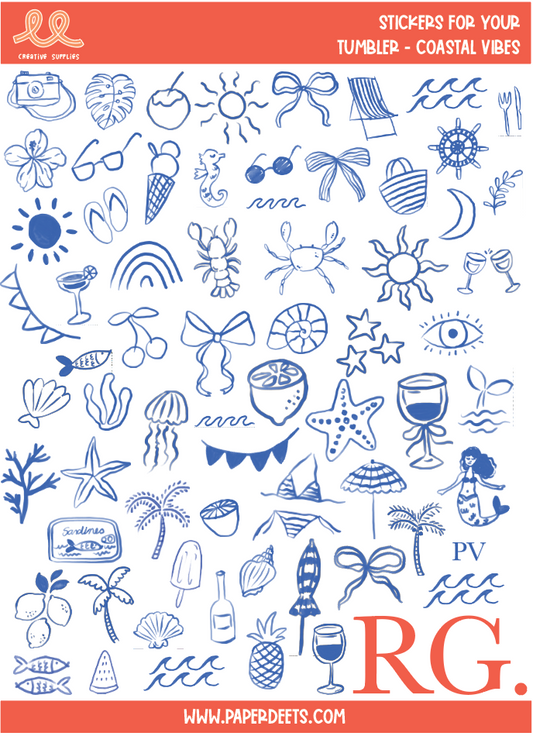 Stickers para Termos y Tuppers - Beach