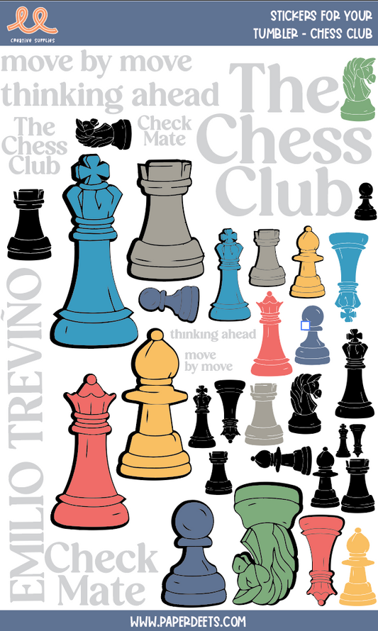 Stickers para Termos y Tuppers - Chess Club