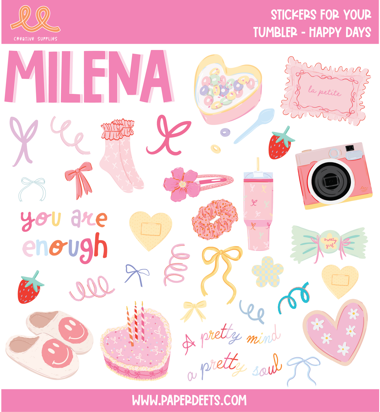 Stickers para Termos y Tuppers - Sweet Girl