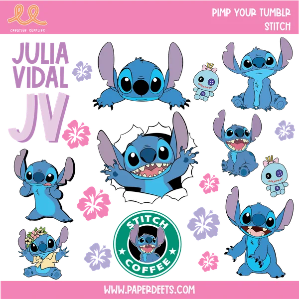 Stickers para Termos y Tuppers - STITCH