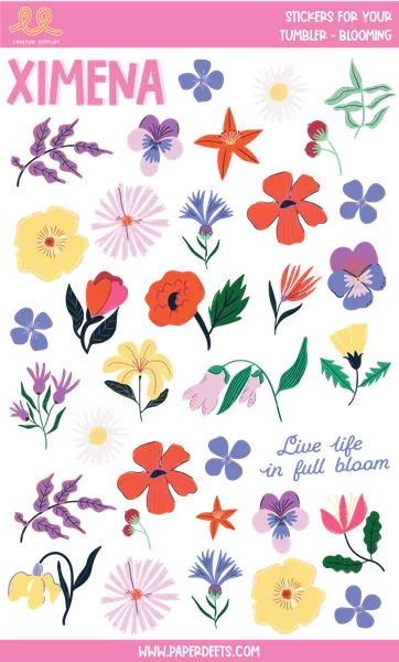 Stickers para Termos y Tuppers - Flowers GRANDE