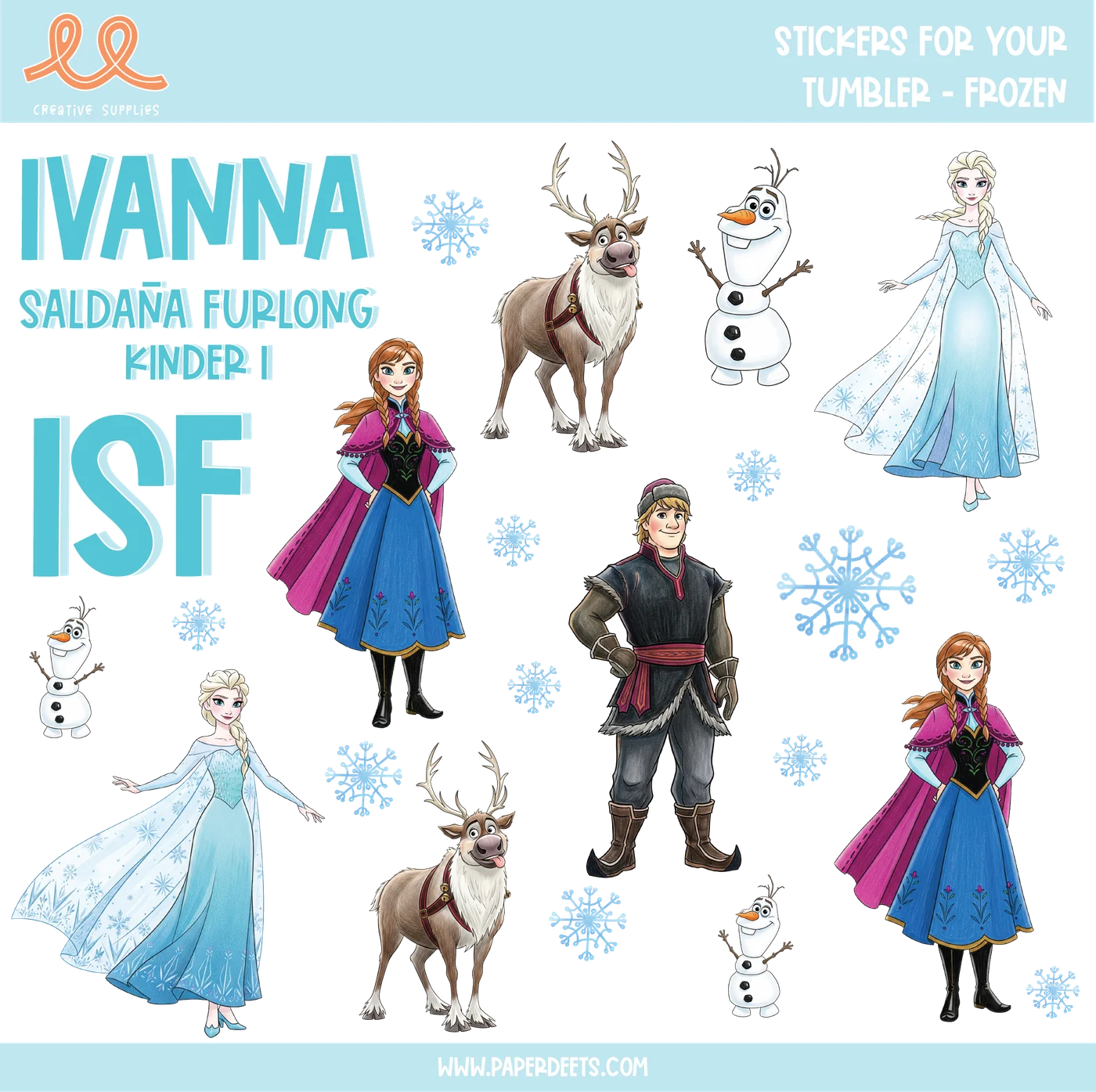 Stickers para Termos y Tuppers - FROZEN