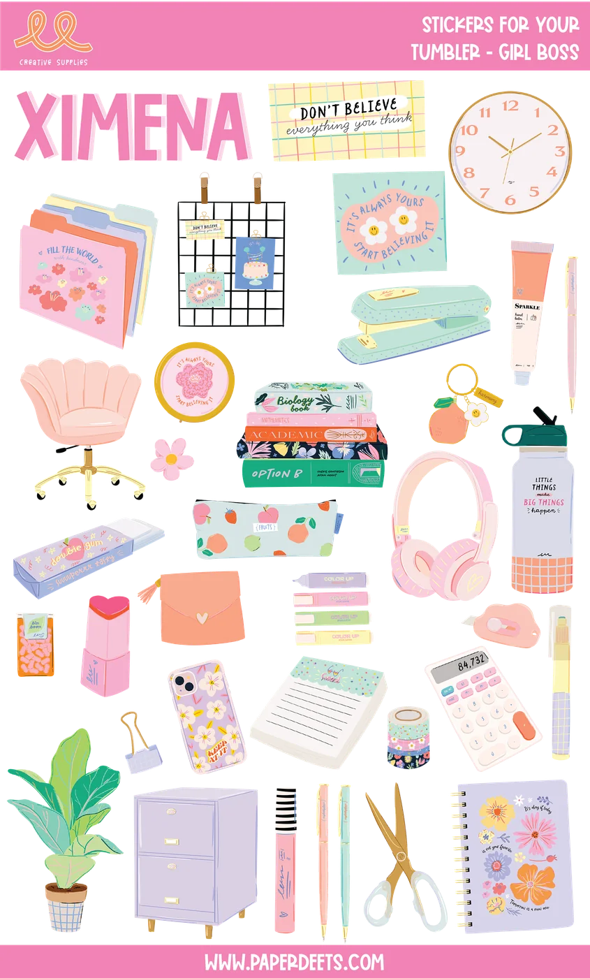 Stickers para Termos y Tuppers - Girl Boss GRANDE
