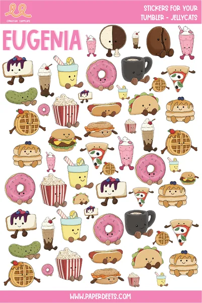 Stickers para Termos y Tuppers - Jelly Cats
