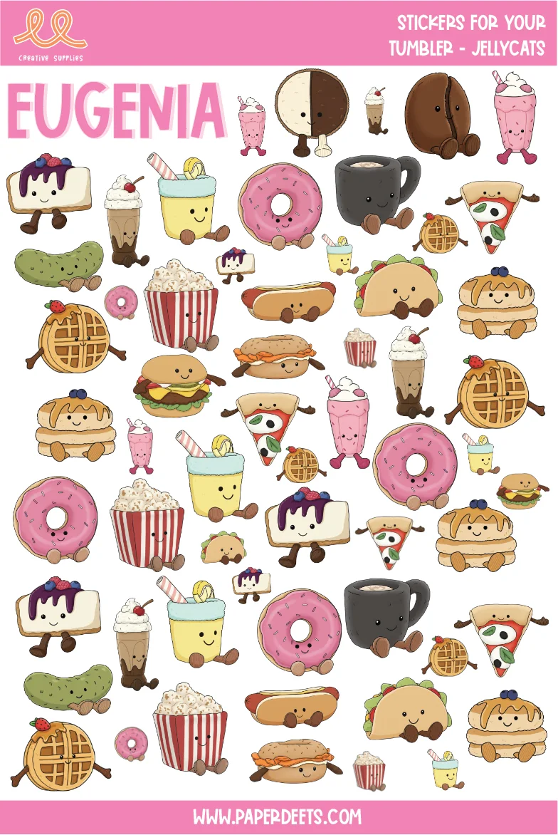 Stickers para Termos y Tuppers - Jelly Cats