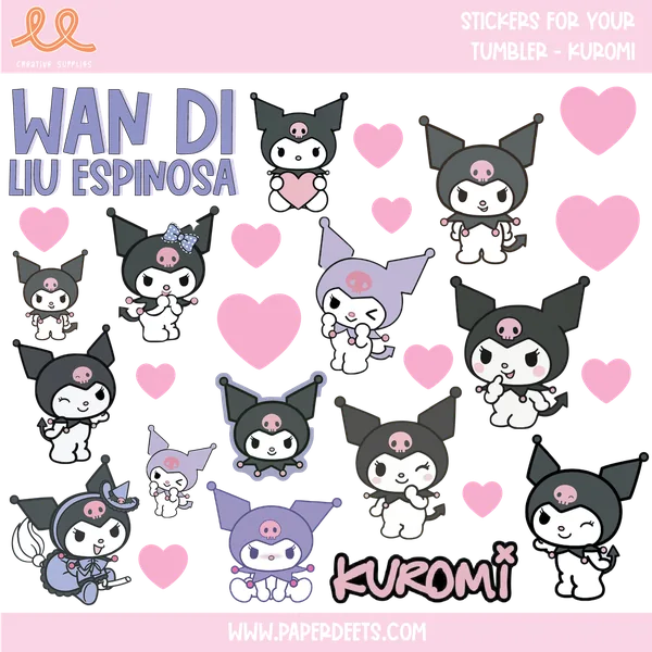 Stickers para Termos y Tuppers -KUROMI