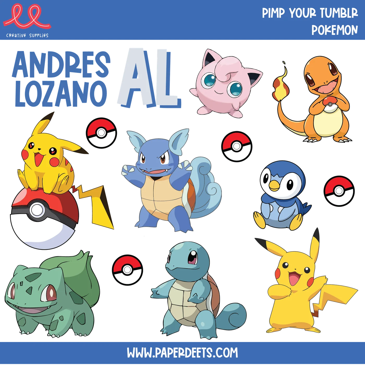 Stickers para Termos y Tuppers - POKEMON