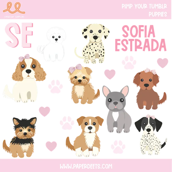 Stickers para Termos y Tuppers - PUPPIES
