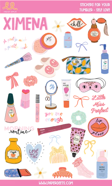 Stickers para Termos y Tuppers - Self Love GRANDE