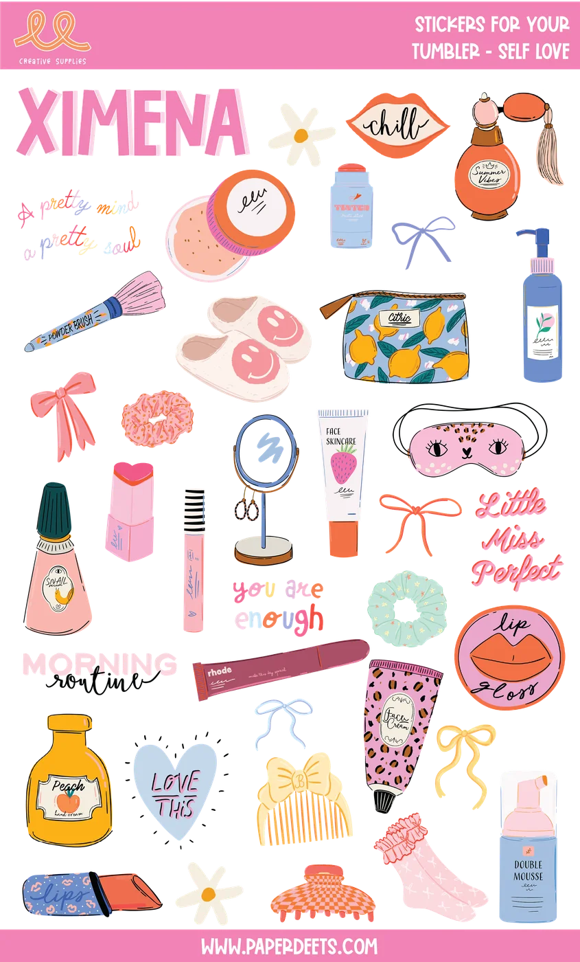 Stickers para Termos y Tuppers - Self Love GRANDE