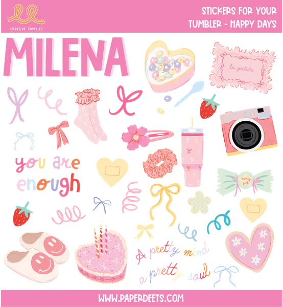 Stickers para Termos y Tuppers - Sweet Girl