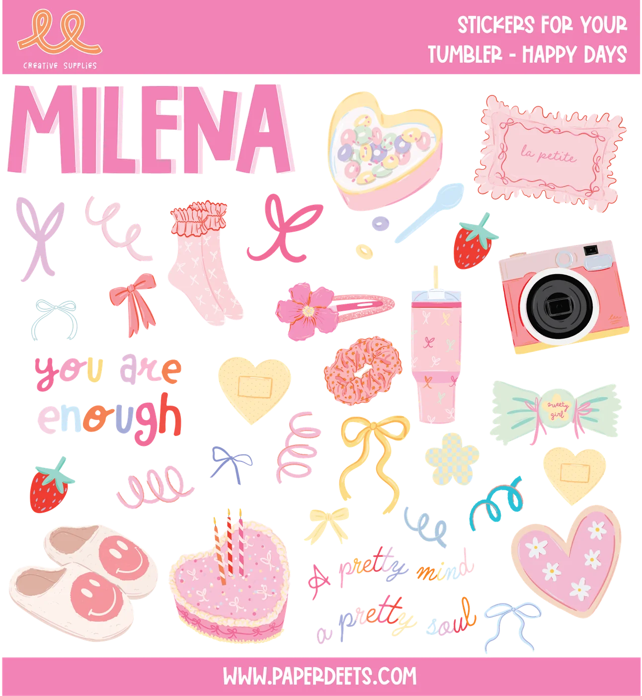 Stickers para Termos y Tuppers - Sweet Girl